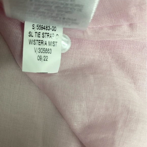 Old Navy Womens Midi Dress Sz XL Fit & Flare Linen-Blend Smocked Back Pink Slit - Picture 12 of 12
